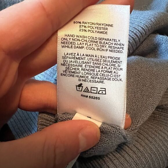 3 for $30! Express grey blue knit sweater. Size small - Picture 6 of 11